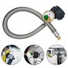 17inch Regulator Propane Hose Connector Replacement Stainless Steel Propane Hose with Gauges 1/4in Male NPT