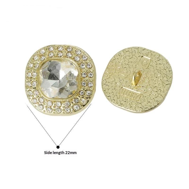 Metal Rhinestone Buttons Large Shiny Glass Crystal Matte Cute Buttons for Kids Clothing DIY Garment Sewing Decoration