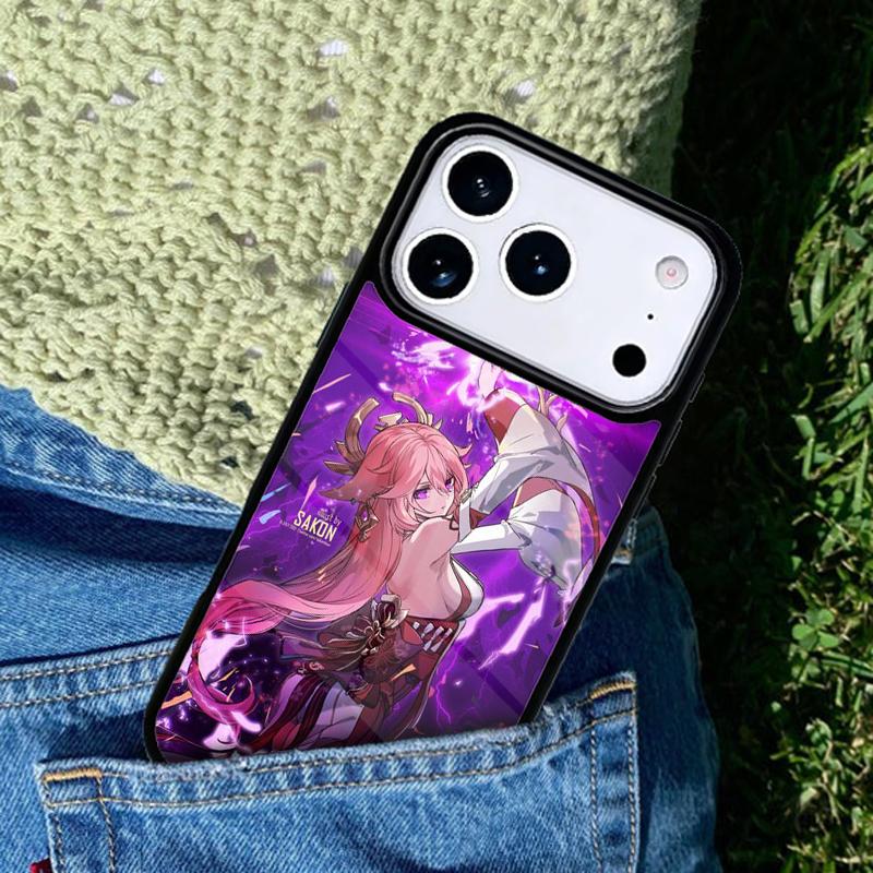 Genshin Impact Yae Miko Phone Case Cover Compatible with for IPhone 17air 16e 15 14 13 12 11Pro Max 17 Air