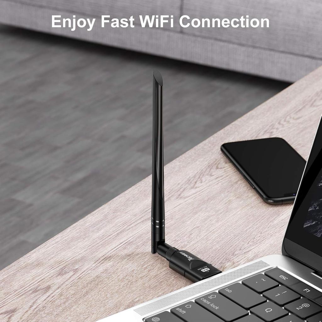 WiFi Adapter 1200Mbps Techkey USB 3.0 WiFi Dongle 802.11 Ac Wireless Network Adapter with Dual Band 2.42GHz/300Mbps 5.8GHz/866Mbps 5dBi High Gain