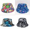 Spring Summer Flower Leaf Print Fisherman Hat With Sunshade For Casual Wear