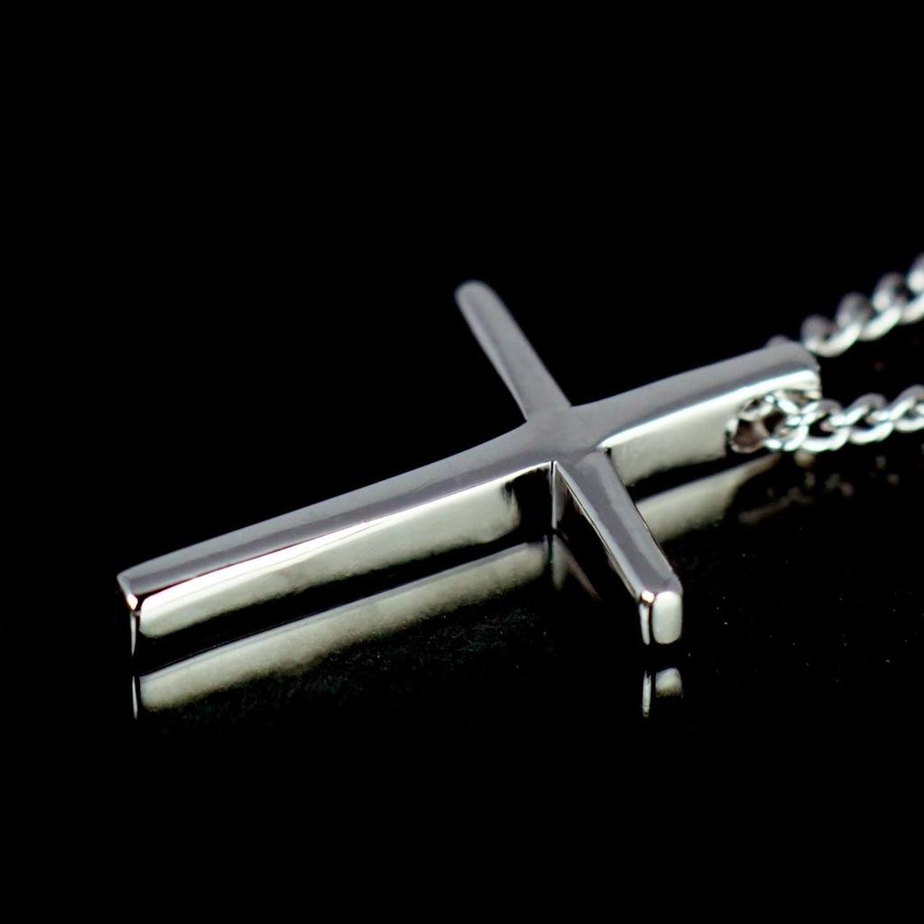 [ZIYMU] Mini Cross Necklace Rosary Crucifix Pendant Chain Sterling Silver 925 Women's 40cm Zm-p-002