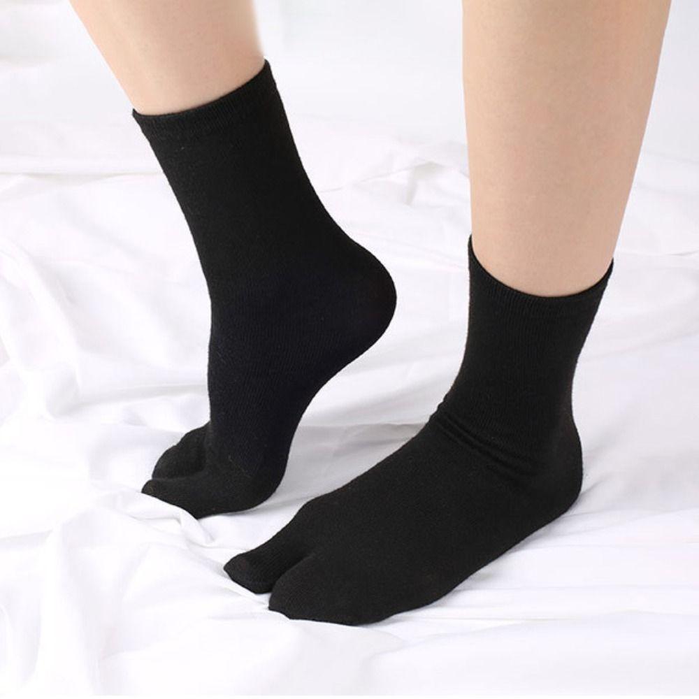 

5Pairs Mid-calf Two Toed Cotton Socks Anti Slip Short Tube Socks Elastic Split Toe Sock Sports белый