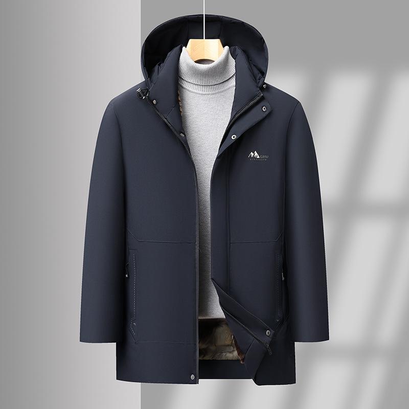 Herren Winter Samtmütze Baumwollmantel: Warm, Locker, Dick, Freizeitkleidung für mittlere und ältere Menschen