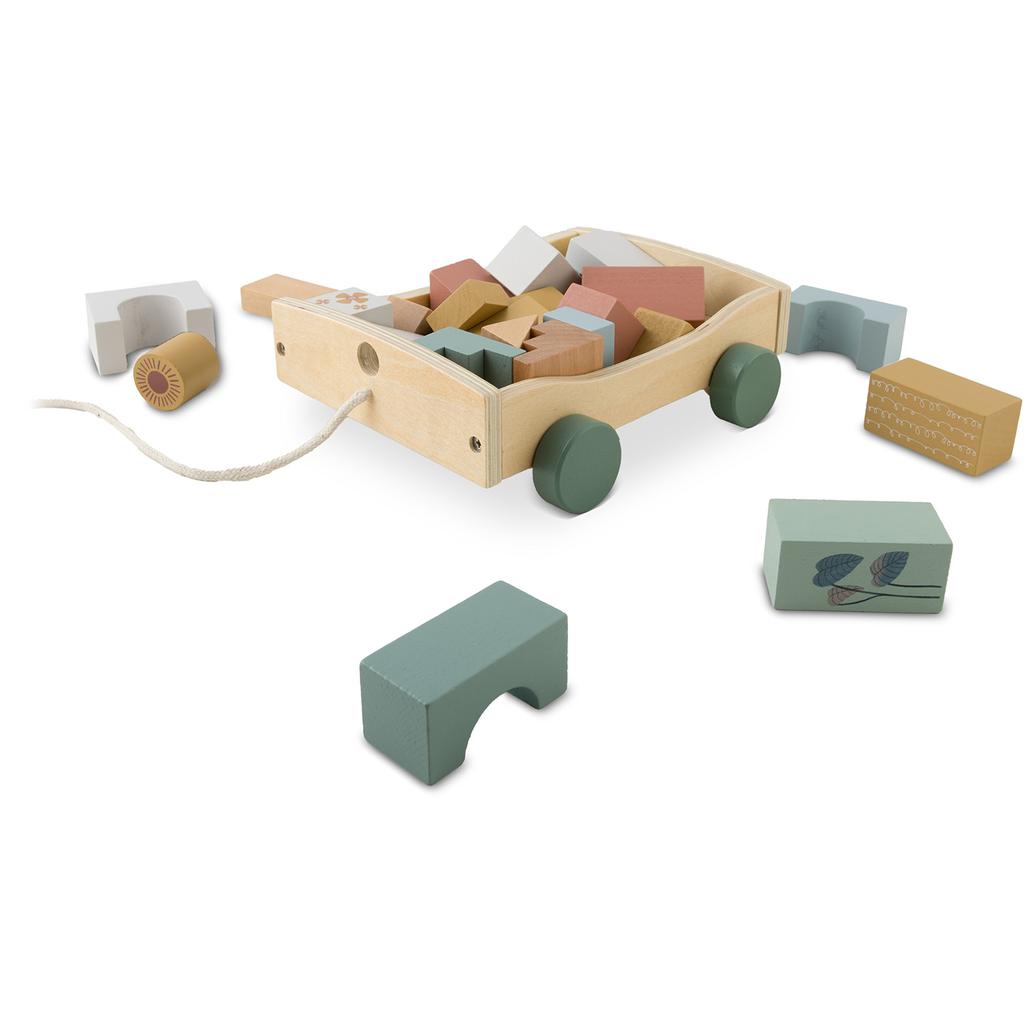 Wooden Pull Toy With Blocks Nk-853 Nukido
