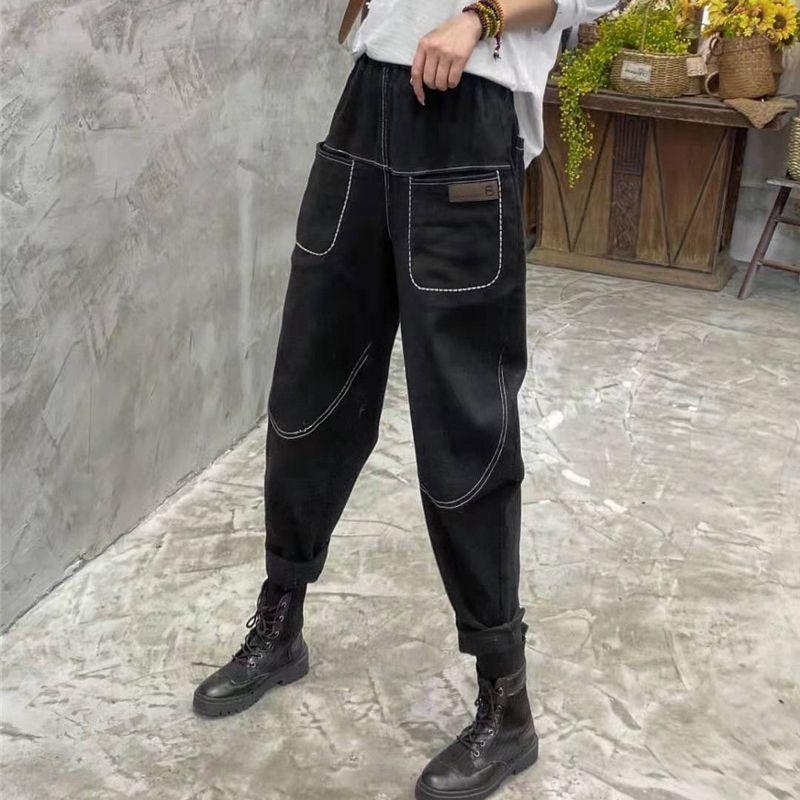 Harlan Jeans for Women Autumn Winter New Style Slim Elastic Work Pants Loose Large Size Fashionable and Versatile Casual Pants