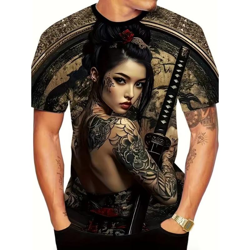 

Унисекс Забавная футболка с 3D-принтом Удобная и дышащая Забавный граффити хип-хоп дизайн Круглый вырез Повседневная летняя футболка 2XL