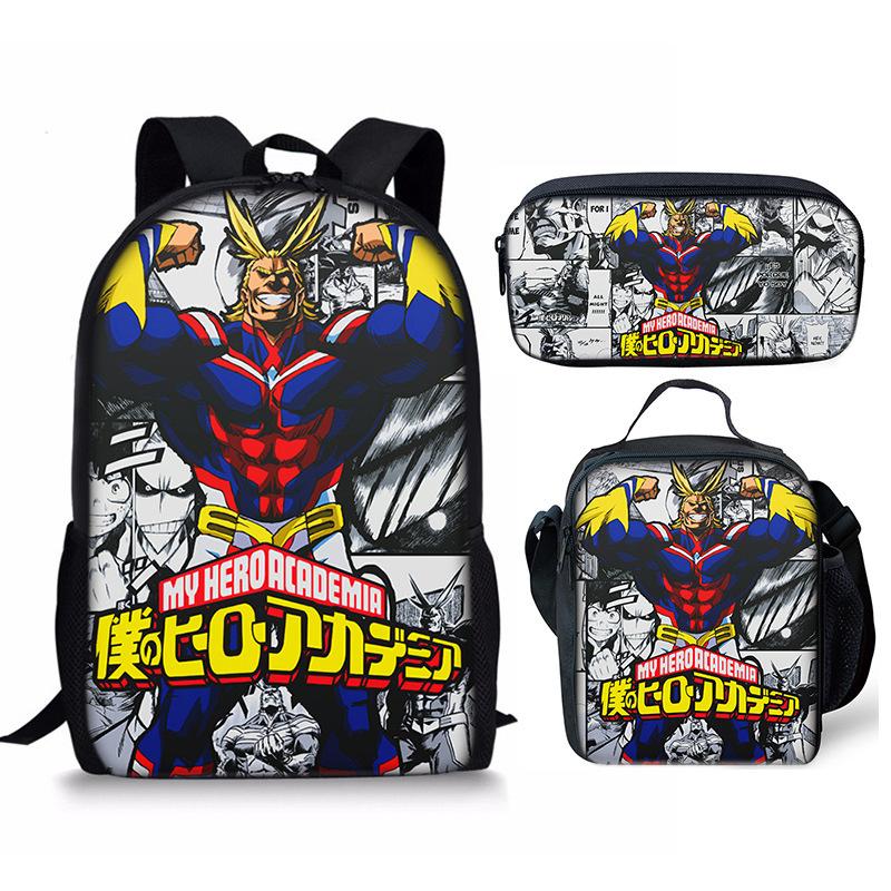 My Hero Academy Backpack Three Piece Set My Hero Academy Shoulder Bag Pencil Case Backpack