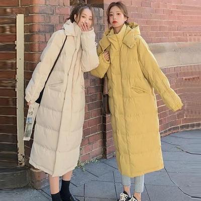Down Jacket Winter Women's Thick Warm Hooded Plus Size Cotton Jacket Mid-length Over-the-knee Down Jacket