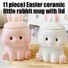 Holiday Themed Rabbit Designs Coffee Cup With Cover 350ml Capacity Drinking Mug Great For Home Or Office