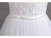Girls' Lace Spaghetti Strap Flower Girl Dress - Puffy Formal Princess Gown for Wedding or Fashion Show Performance
