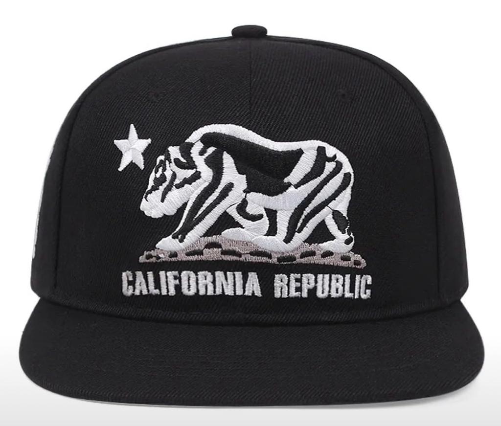 Sproutsy Flat Visor Cap, Embroidered Snapback Cap, California Republic