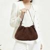 Korean Retro Brown Suede Women's Bag New Fashionable Pleated Portable Cloud Shoulder Cross-body