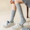 Ballet-style Fabric Label Socks for Women In Autumn, Solid Color, Versatile, Pile Socks