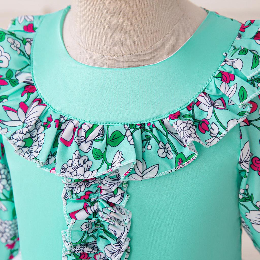 Versatile Long-Sleeve Patchwork Dress for Women & Children - Middle East Holiday Style