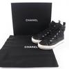 Great CHANEL sneakers COCO Mark Canvas and Leather with Faux Pearl 35 G34222 Used
