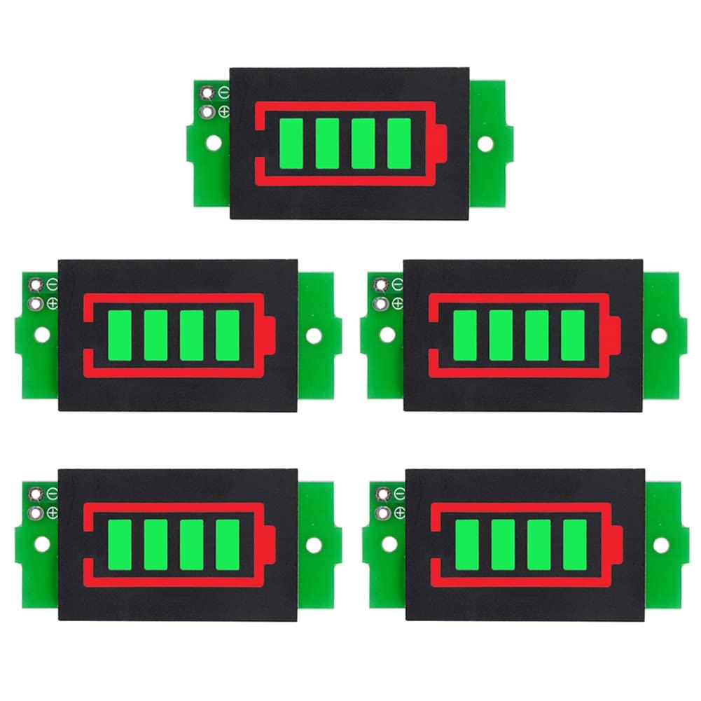1S 2S 3S 4S 5S 6S 7S 8S 1-8S Lithium Battery Capacity Indicator Module 4 Sections Green LED Display Tester Li-po Li-ion (5 Pack)