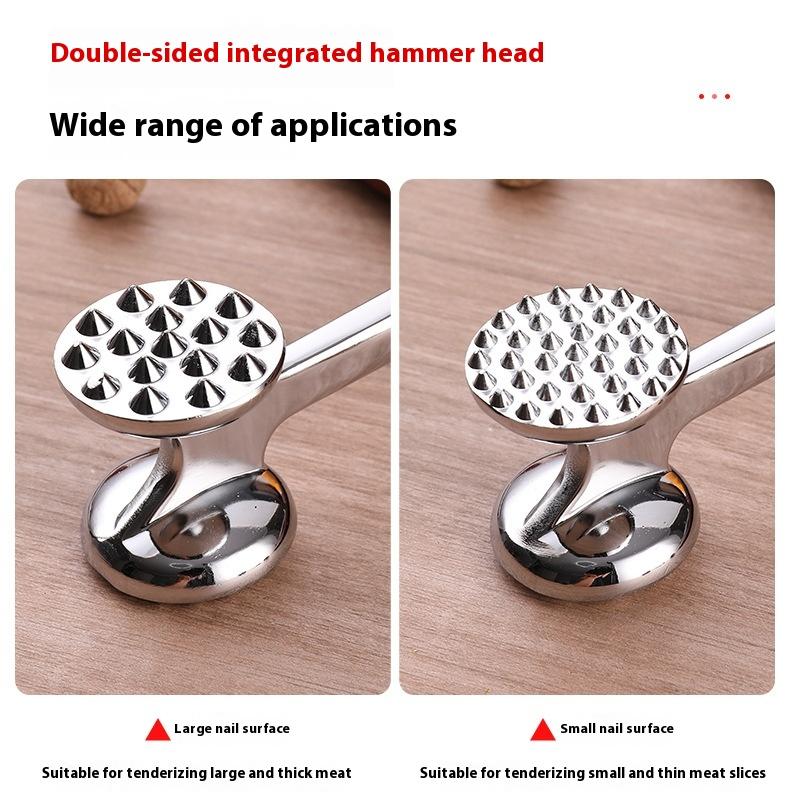Zinc Alloy Double-Sided Meat Tenderizer Hammer Food-Safe Kitchen Tool for Pork Chops Steak Western Cuisine Tenderizer Hammer 4