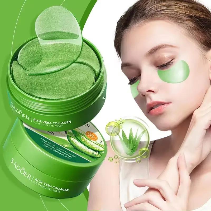 SADOER 80g Aloe Vera Collagen Eyes Masks Anti Dark Circles Eyes Bags Moisturizing Firming Eye Patches Eyes Skin Care Products