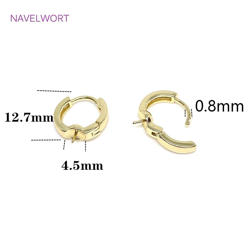 Trendy 14K Gold Plated Hoop Earring Clasps Fittings Brass Material Pearl Earring Findings For DIY Jewelry Making Accessories