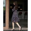 Demana Timeless Bloom 100% Silk Floral Tie-Neck A-Line Dress
