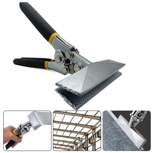 Straight Jaw Sheet Metal Bender Tool, Metal Bender, Multi-Function Manual Bending Tool for Flattening Metal, Double-Immersed Cushion Handle