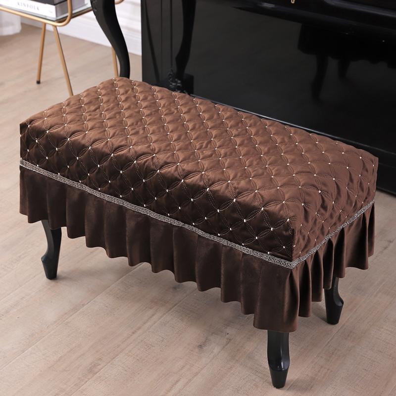 

Piano Stool Cover Multicolor Optional European Style Cosmetic Stool Cushion Chenille Embroidery Fabric Comfortable And Durable 78 x 38cm