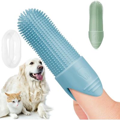 Haustierzahnbürste, Fingerzahnbürste, Silikon-Katzen- und Hunde-Zahnbürste, Haustierzähne, Hundezahnpflege-Fingerlinge