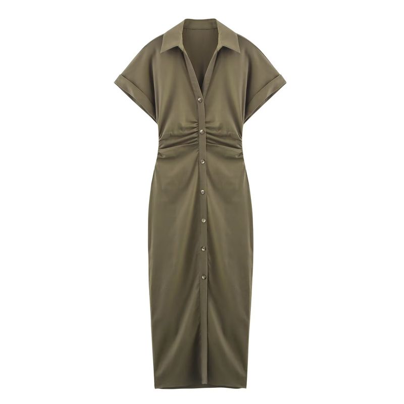 Kaslead New Arrival Women's Clothing Fashion Style Fashion Minimalist Linen Midi Skirt Dress 2782723