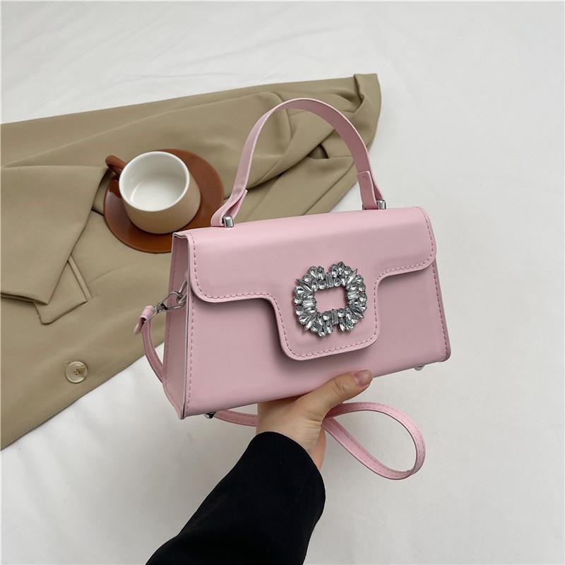 

Fashion casual small square bag summer new simple and beautiful handbag texture shoulder messenger bag розовый