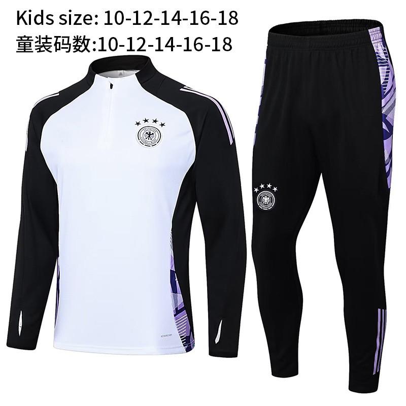 2024-'' Soccer Jersey Half-Zip Long Sleeve Training Top Men Women Kids Club Style