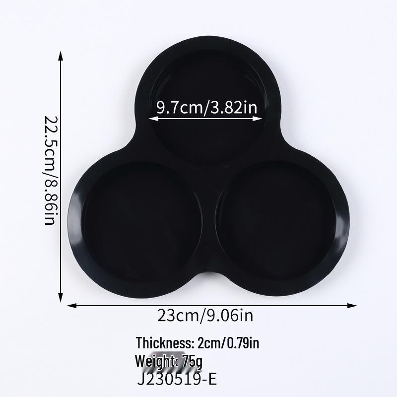 Silicone 3-Hole Round Cake Mold, 4-Inch Multifunctional Baking Pan