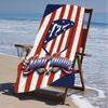 1pc Atletico Madrid Beach Towel with Custom Name, Beach/Swimming/Bath/Picnic/Camping Towel, Suitable for Seaside Beaches