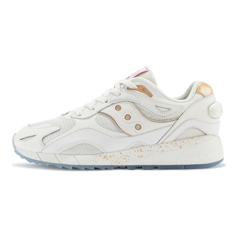SAUCONY Shadow 6000 רטרו נוחות עור סינתטי עמידות נעלי ריצה קז'ואל נמוכות גזרה נעלי ספורט יוניסקס לבן פלטינה S79020-1