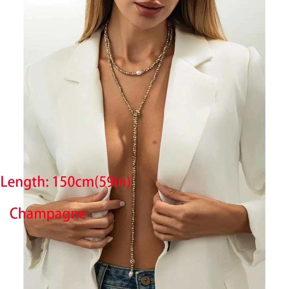 New Alloy Pentagram Star Pendant Silver Color Punk Long Chain Necklace Double Layer Y2K Style Choker