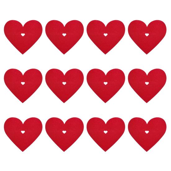 Christmas Cutlery Holder Bag Tree/Heart Shaped Knife Folk Tableware Holder Pockets Felt Dinner Flatware Covers for Christmas Party Dinner Table Decor