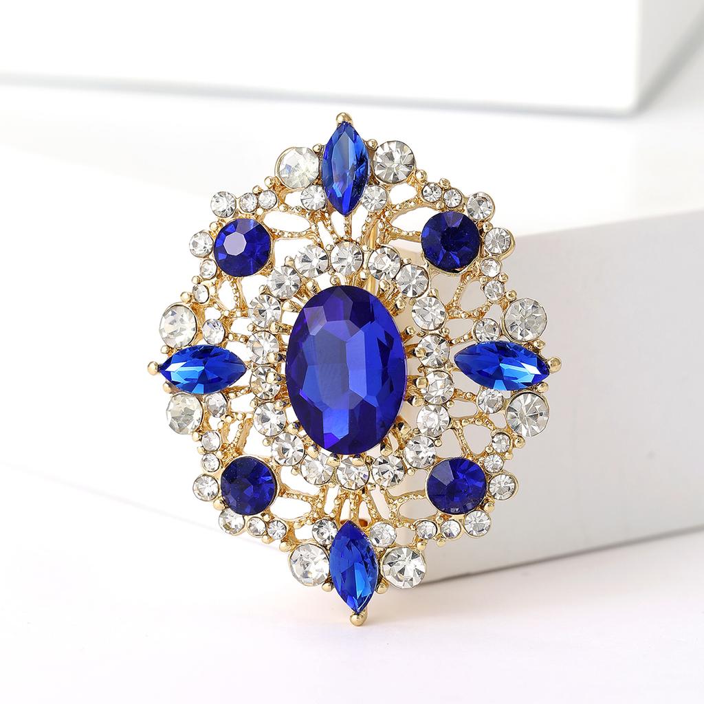 Strass-Blumenbroschen für Damen Unisex Trendig Mehrfarbige Kristall-Brillen-Anstecker Büro Party Freund Geschenke Accessoires