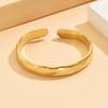 European & American Boyfriend Style Irregular Hammered Stainless Steel Women's Open Bangle Bracelet