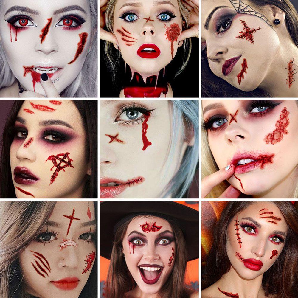 Midlertidige Blodige Sår Tatoveringer Arr Tatoveringer Sår Riper Klistremerker Halloween Tatoveringsklistremerker