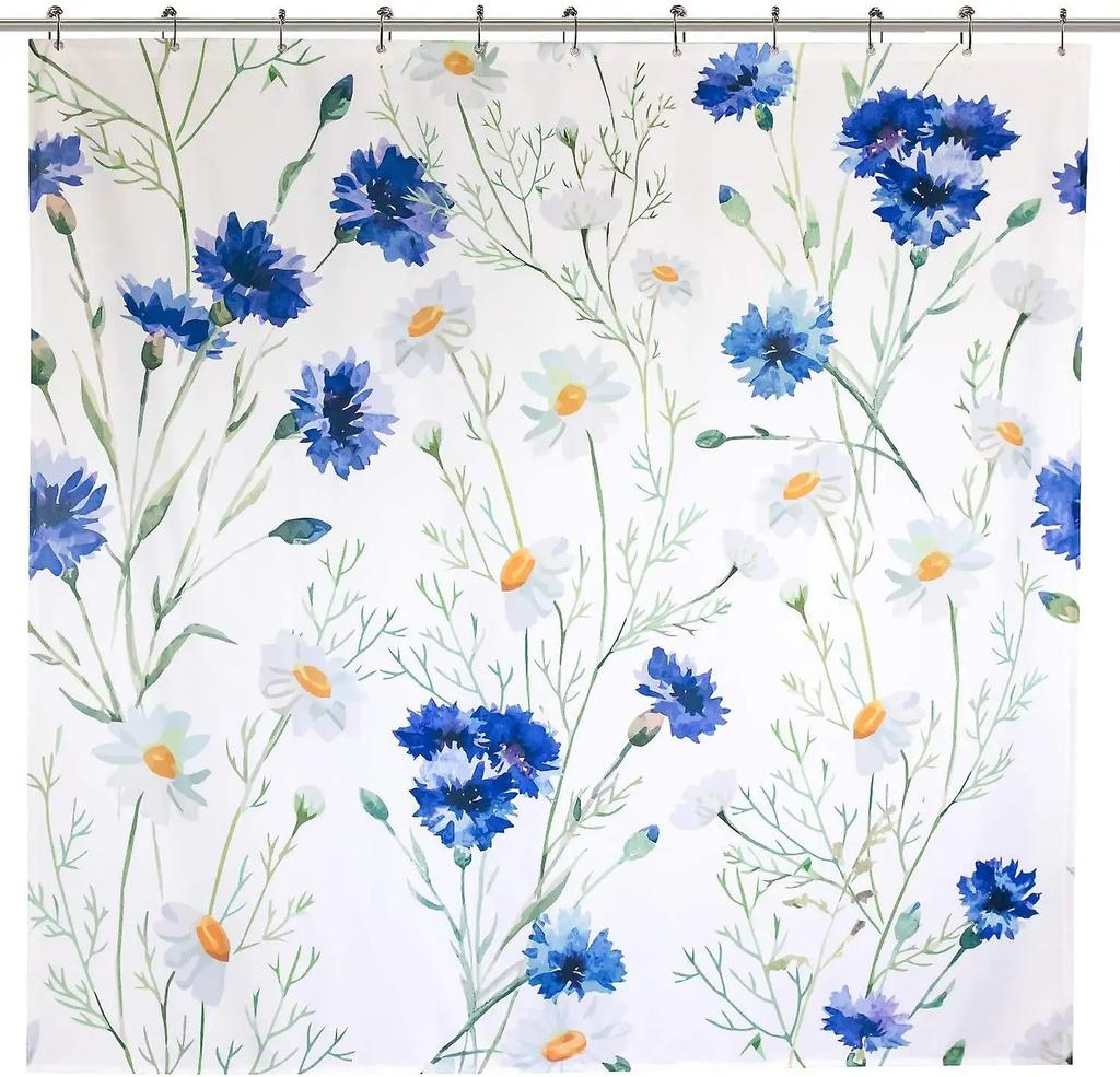 Charming Blue & White Floral Print Waterproof Shower Curtain - Stylish, Durable & Easy-Care Choice for Refreshing Bathroom Déc