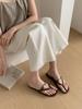 Flip-Flops Women'S Summer Metal Lock Flat Bottom Toe Fashionable Versatile Flip-Flops Women'S Shoes