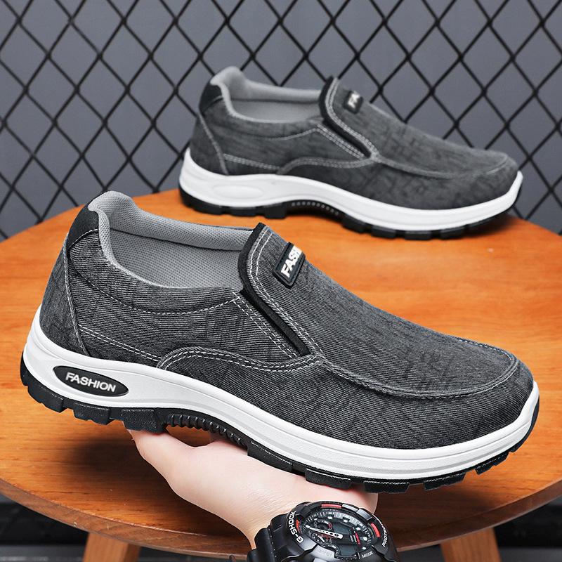 Scarpe da Passeggio Slip-on Primavera per Uomini di Mezza Età e Anziani - Taglio Basso Stile Vecchia Pechino