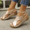 Spring and summer new sandals women's comfortable wedge heel thick sole simple casual outer sandals