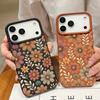 Minimalist Full-Coverage Line Art Daisy Pattern Shockproof Soft TPU Leather Texture Cover Case for iPhone 17 Pro Max Air 16e 16 15 14 13