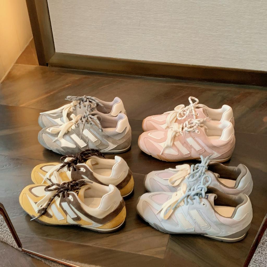 Cowhide Version of Grape Mother, the Same Fashionable Pair of Shoelaces, Casual Sports Shoes, Retro Mesh Forrest Gump Shoes, Women's German Training