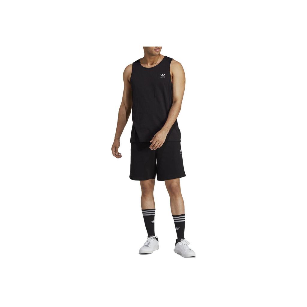 Adidas Originals Pure Color Badge Embroidered Elastic Waist Sports Shorts Men Shorts Black IA4901