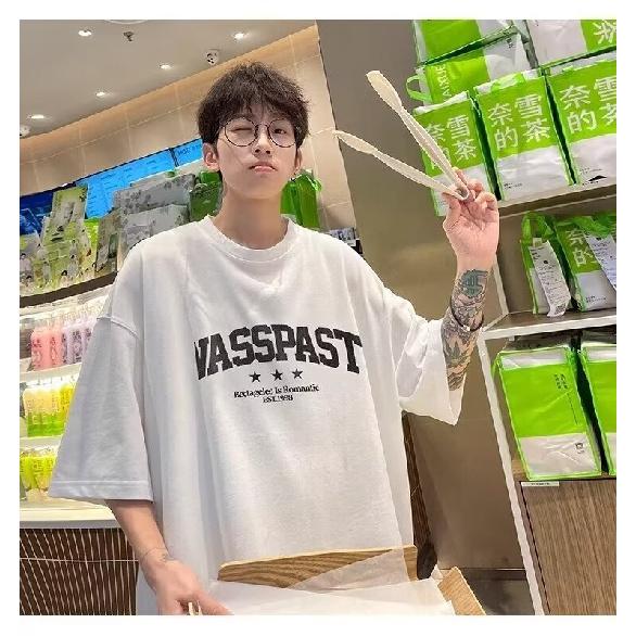 Nové tričko s krátkým rukávem pro muže v létě, trend v korejském stylu, jednoduchý top s polovičním rukávem, volné tričko značky Hong Kong