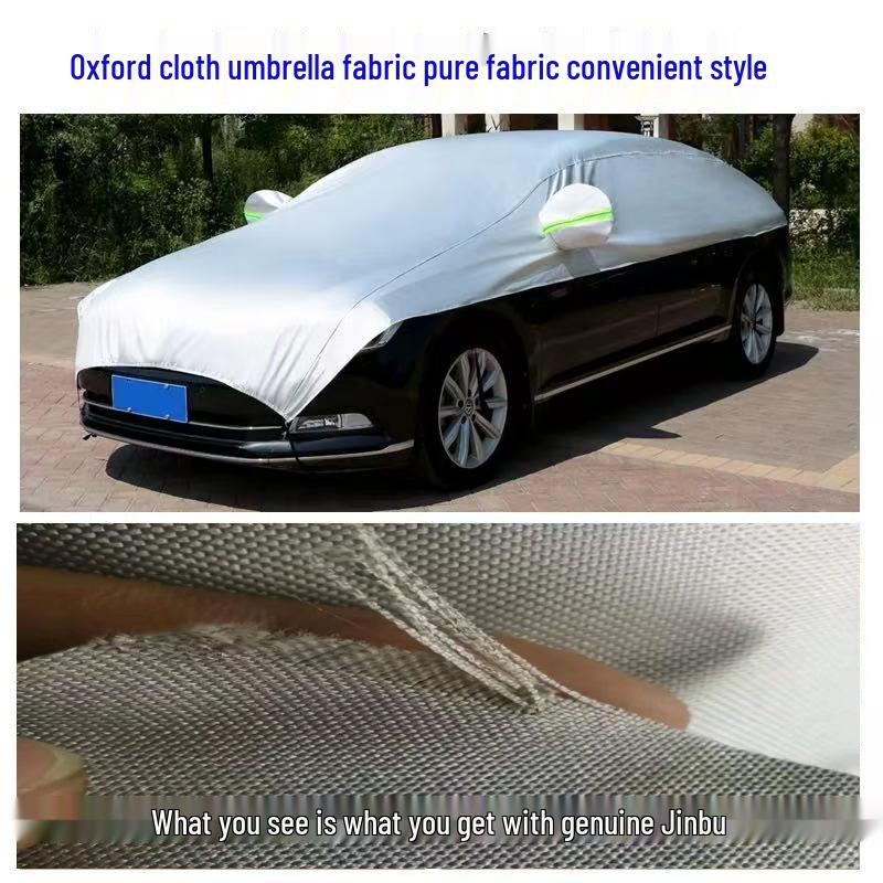 Durable Rainproof, Sunproof, Windproof Lightweight Car Cover - Oxford Cloth Umbrella Fabric Oxford Cloth Silver [Large Half Cover]