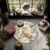 Leaf Bird,Round Area Rug,Carpet Rug for Living Room Bedroom Sofa Playroom Decor,Non-slip Floor Mat