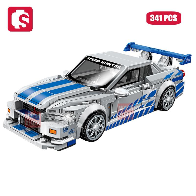 SEMBO BLOCK BK8 City Sports Car Racing Model Assembly Building Block Technology Supercar Vehicle Bricks Toys Boys Birthday Gifts